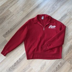 Red Roots Quarter Zip Sweater